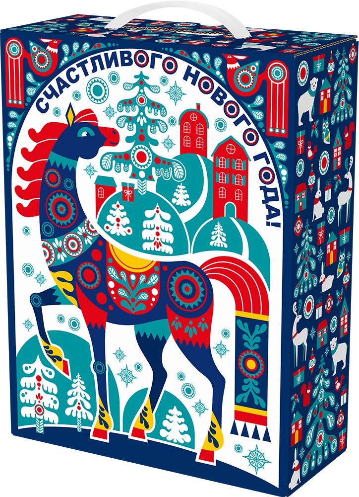 Коробка Орнамент с пластиковой ручкой