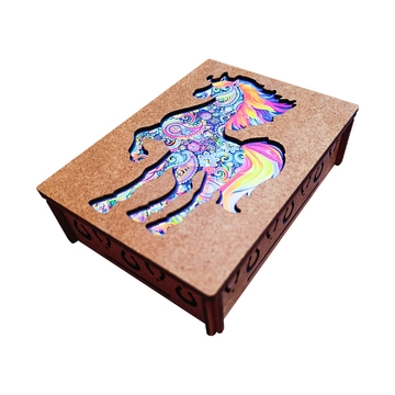 Фигурный пазл ''Радужная лошадь'' в подарочной коробочке