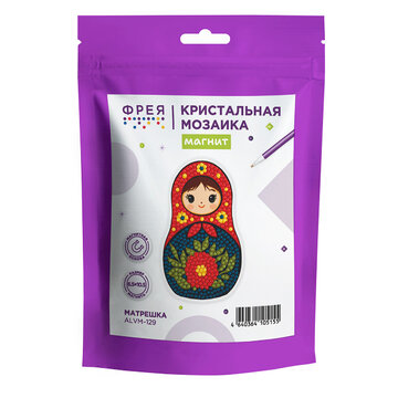 Кристальная (алмазная) мозаика магнит Матрешка