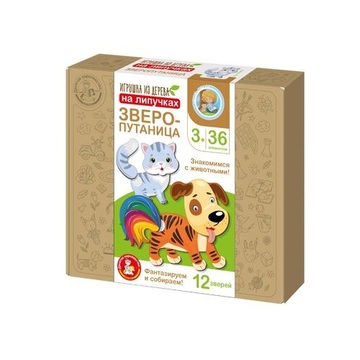 Развивающая игра из дерева на липучках «Зверопутаница»