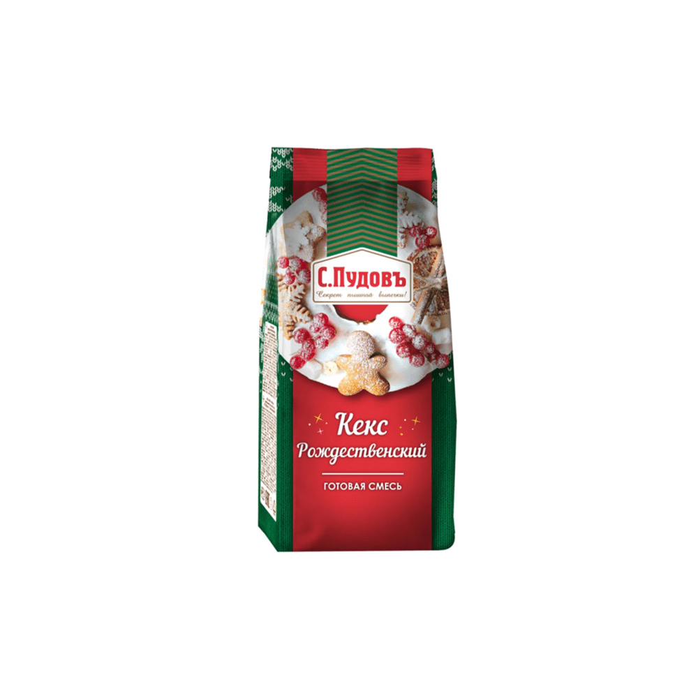 Кекс Рождественский С.Пудовъ (18х10х6 см 300 г)